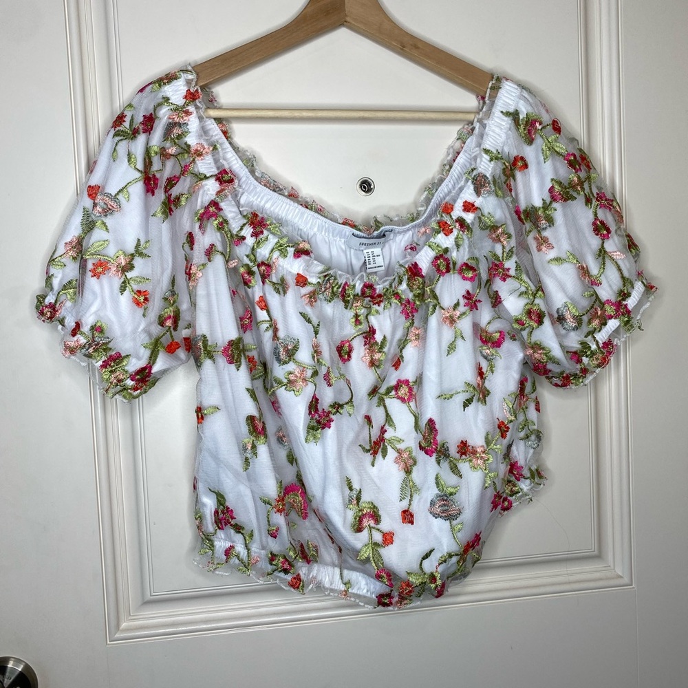 White Floral Top